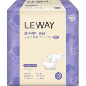 르웨이 파워 매직테이프 대형 특대형 노인 성인용기저귀 10매입 8팩 (1박스)