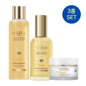 달바 비타 토닝 3종 기초 세트 세럼 토너 180ml+캡슐 세럼 100ml+캡슐 크림 55g
