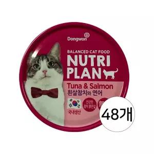 동원 뉴트리플랜 흰살참치와 연어 160g 48개 / 고양이캔 습식캔