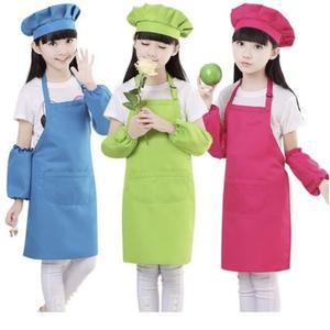 아동 앞치마 세트 유치원 미술요리용 팔토시 모자 포함
