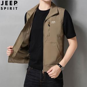 JEEP 지프 조끼 남성 봄 야외 레저 멀티 망사 포켓 낚시 조끼