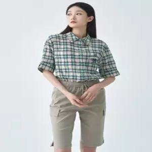 코튼체크 자수 스트링 블라우스 LCWSO537_MT