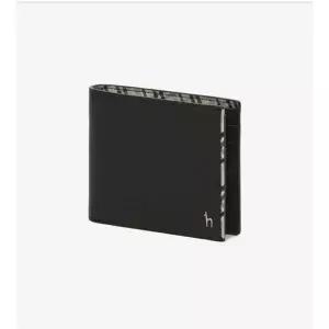 [NS홈쇼핑][헤지스ACC] HJWA5F291BK [CHESTER] 블랙 체크라인장식 소가죽 반지갑..