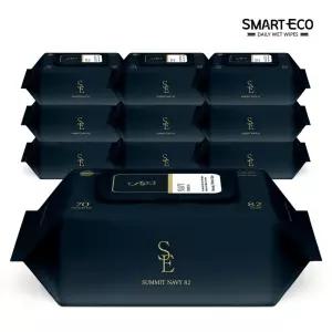 스마트에코 고평량 써밋82g 네이비 70매 10팩 캡형 엠보 아기물티슈