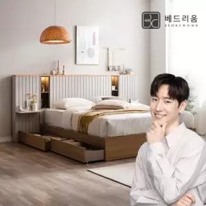 리디아 LED침대(K)+사이드패널2EA+스위트에디션Hard 매트