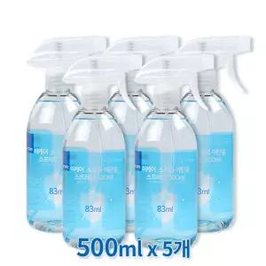 이케어 소독용 에탄올 83% 스프레이 500ml x5개