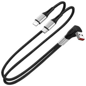 USB A to 8핀 C타입 2in1 직각 더블라인 케이블