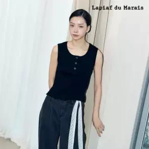 라삐아프 26SS 코튼 헨리넥 리브드 탑 3종