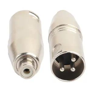 XLR 3 핀 수-RCA 암 오디오 잭 어댑터 플러그 금속 케이스 커넥터 마이크 스피커 오디오 연결용 1 개