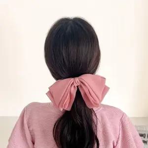 엔젤슈슈 쉬폰 겹날개 러블리 헤어핀 핑크 리본핀 리본자동헤어핀 큐빅헤어핀