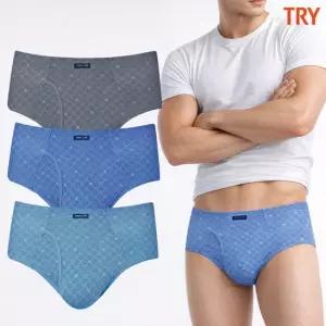 트라이 남자삼각팬티 면100 순면 부드러운 맥시 아버지 브리프 3종 세트