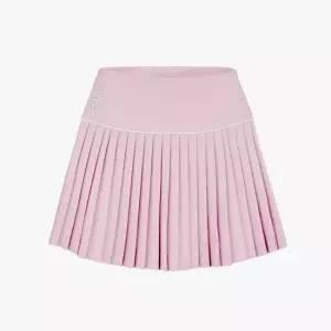 페어라이어 진주 로고 플레어 플리츠 스커트 핑크)