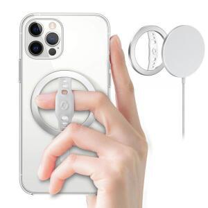 Magsafe 무선 충전 휴대폰 그립 스탠드 용 마그네틱 링 홀더 실리콘 핑거 스트랩 이동식 자동차