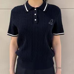 [국내정식매장] 캉골 반팔 티셔츠 Kangol 우먼스 핀 칼라 니트 1923 네이비