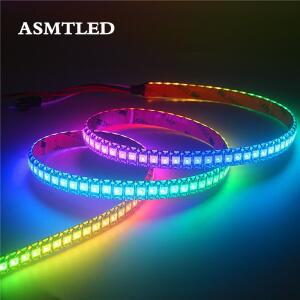 WS2812B DC5V LED 라이트 스트립 RGB 50CM 1M 2M 3M 4M 30/60/144 픽셀 주소 지정 가능 검정 흰색 PCB IC