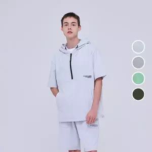 [롯데백화점]올어바웃뉴 인터크루 남녀공용 루즈핏 후드 아노락 반팔 티셔츠 ITY2TH31G