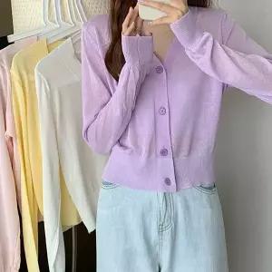 여성 캐주얼 여름 브이넥 가디건 WS N01 여름 여성가디건 브이넥가디건 아우터 시스루가디건