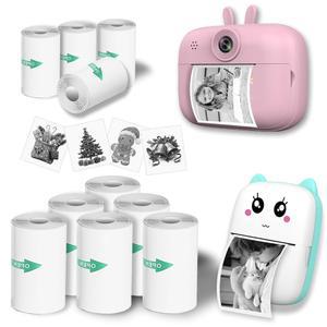 10롤 스티커 용지 자가 접착 HD 사진 대부분의 즉석 카메라용 미니 포켓 프린터 라벨 목록 57 25MM