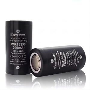 18350  리튬 이온 충전식 배터리, 방전 유지 IMR 3.7V, 1200mAh, 2 개