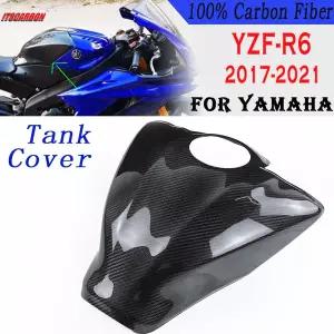 호환  YAMAHA R6 2017 2018 2019 2020 2021 리얼 100% 3k 탄소 섬유 연료 탱크 커버 카울 페어링 부품 키트
