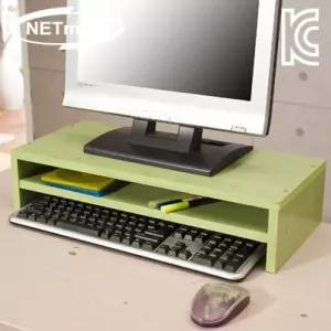 2단 모니터 받침대 520x238x120mm 그린원목 나무 우드 TV 사무용대 모니터대 거치대 지지대 다용도