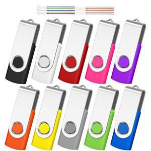 접이식 데이터 저장 메모리 USB를 위한 AreTop 2GB USB 플래시 드라이브 10팩 펜 스틱 USB2.0 펜드라이브 엄지 벌크 Bulk 10 PCS - 혼합 색상 블랙 / 블루 퍼플 그린 레드