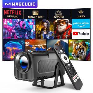 Magcubic HY320 NTV 넷플릭스  라이선스 프로젝터  500ANSI 프라임  유튜브 와이파이 BT5.2 휴대용 안드로