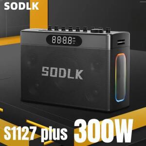 SODLK S1127 플러스 300W 무선 블루투스 스피커 디스플레이 화면 리모컨 악기 리버브