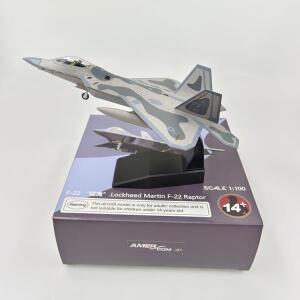AMER 1/100 스케일 군용 모델 장난감 록히드 F-22 랩터 파이터 USAF 미 다이캐스트 금속 비행기