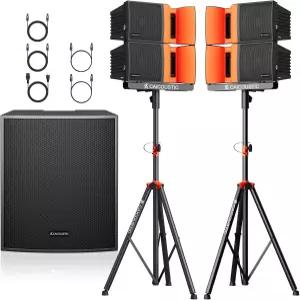 CAICUSTIC CAIXA218Pro 18인치 4000W 전원 캐비닛 4개의 라인 어레이 스피커 DJ 라이브 밴드 결혼식 및