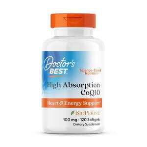 CoQ10과 바이오페린 보충제 - 심장 건강 항산화 지원 코엔자임 Q10 자연 발효 CoQ10 100mg, 비GMO 120정