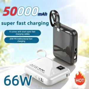 원플러스 66W 초고속 충전 보조배터리 50000mAh (아이폰 16, 15, 샤오미,  호환) 휴대용 미니 파워뱅크