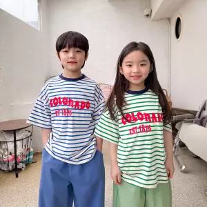 [아도르베베] 아동 주니어 배색 콜로라도 반팔티
