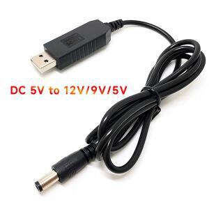 5.5x2.1mm 와이파이 파워뱅크 케이블 커넥터 DC 5V에서 12V 9V로 변환 USB 파워 부스트 라인 컨버터 어댑터