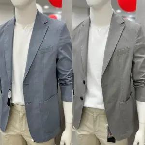 [트루젠]여름 자켓 특/가  엠보 패턴 캐주얼 면 혼방 콤비 자켓 2컬러 - 그레이, 블루