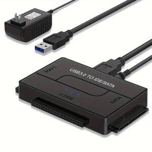 SATA/IDE-USB 3.0 어댑터 하드 드라이브 케이블 변환기(2.5/3.5인치 SATA  IDE HDD 지원 PC Macbo용 6TB)