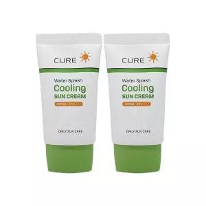 수분보충 김정문알로에 큐어 워터 스플래쉬 쿨링 선크림 40ml(SPF50안티에이징 주름개선 탄력강화) 2개 Ss