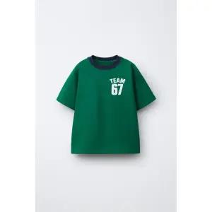 국내배송 ZARA 자라 주니어 키즈 팀 식스 세븐 프린트 티셔츠 초록 6208663500 1942754