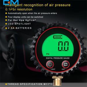 M11 1/4 1/8 디지털 자동차 타이어 공기압 게이지 3-255PSI LCD 디스플레이 테스터 차량 모니터링 압력계