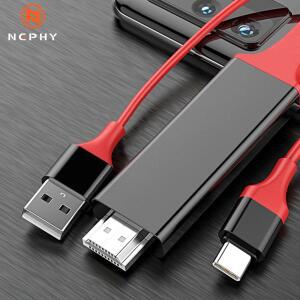 삼성호환 iphone 호환 15 Pro 용 4K HD 비디오 케이블 HUAWEI호환 USB Type C-HDMI 디지털 AV 어댑터 1080P