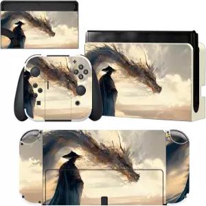 스위치 OLED 스킨 풀 세트용 플레이바이탈 콘솔 도크 조이콘 및 핸드 그립용 잔여물 방지 보호 비닐 데칼