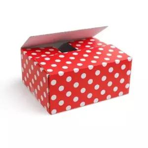 선물박스 튼튼한박스 선물 230 160 레드 땡땡이 100장 90mm