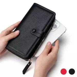 여성 똑딱이 2단 다용도 수납 핸드폰 지갑 클러치 장지갑