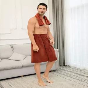 남성용 OLK361R5 샤워 가운 사우나 웨어러블 목욕가운 스커트