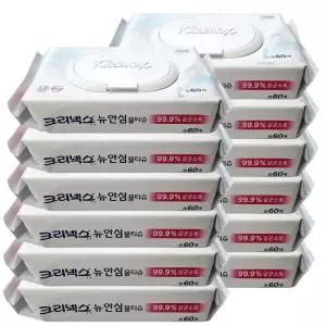 크리넥스 안심 물티슈 항균 99.9 살균 소독 캡형 60매 12개