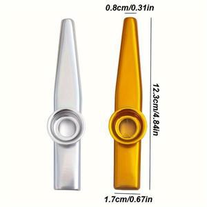 12cm 골드/실버 메탈 Kazoo 기타 우쿨렐레 반주 초보자 친화적 인 악기 배우기   JXB