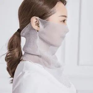 퍼스트몰 2p 넥커버 햇빛가리개 여성골프마스크 쉬폰플라워자외선차단마스크 얼굴햇빛가리개