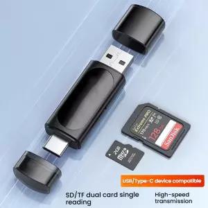 모바일 폰 카메라 및 컴퓨터용 USB/Type-C 올인원 카드 리더기 TF/SD 메모리 OTG 변환기
