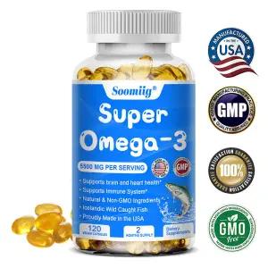 야생 잡힘 초강력 오메가 3 피쉬 오일 120 소프트젤 높은 EPA 1200mg DHA 비 GMO 텐 프리 식품 보충제