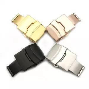 시계 버클 교체 16mm/18mm/20mm/22mm 더블 프레스 스테인레스 스틸 안전 접이식 걸쇠 수리